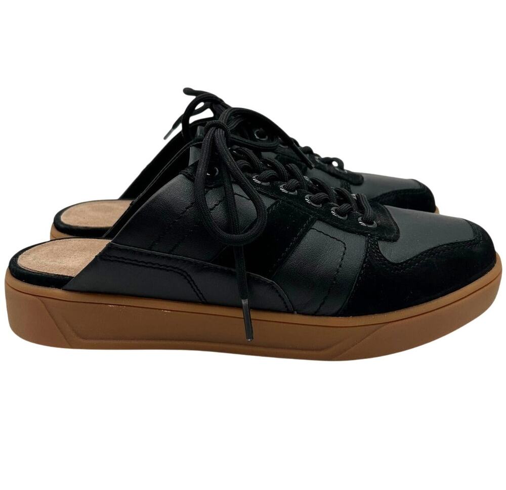 ZAC Zac Posen Ashley Mule Sneakers Black Leather Suede Lace-Up Slip-On 7 Casual